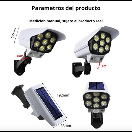 Foco - Lampara Solar Led (Modelo Cámara)